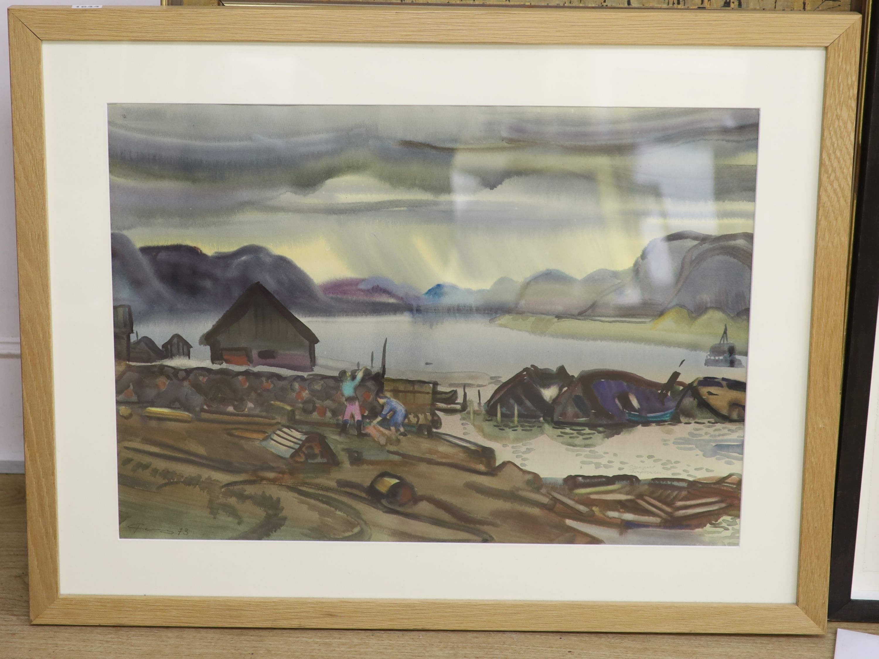 Georgy Chiganov (Russian 1925-1996), watercolour, 'Old Umba' (Kolskaland Series), signed, 49 x 68.5cm